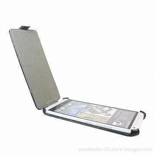 Black Flip Leather Case Covers for HTC One Max, Wake-up Function, OEM/ODM Orders Available